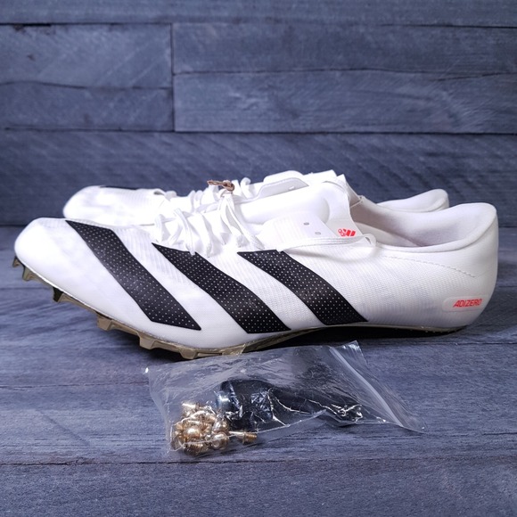 ADIDAS Adizero Prime Sprint Track Spikes Mens 9.5 Tokyo‎ White Gold Nby